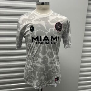 A Bathing Ape BAPE x INTER MIAMI FC Soccer Jersey White Camo Collaboration